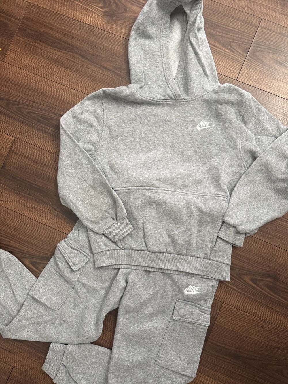 Nike Club Fleece Hoodie and Pants Set Size L Gray Heather